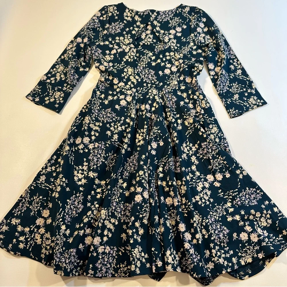 Pact Long Sleeve Dress in Green and White Floral - Picture 2 of 4